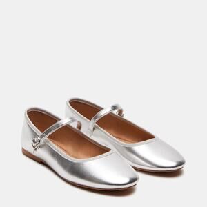 NEW Steve Madden Madden Girl Silver Ballet Flats Maryjane’s Womens Size 8
